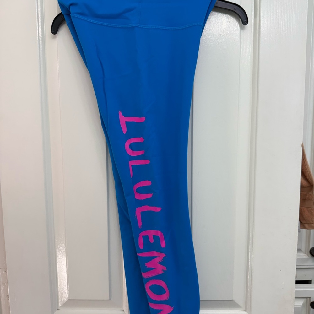 lululemon athletica Blue Leggings Vibrant Stretchy Workout Wear